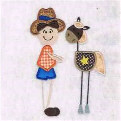 While Supplies Last Patchwork Cowboy Embroidery Design