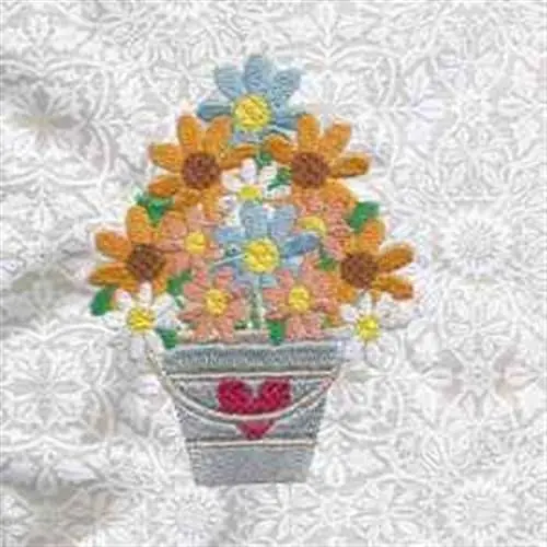 Affordable Flower Bucket Embroidery Design