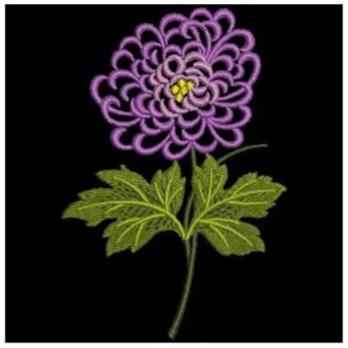 One Chrysanthemum Embroidery Design Limited Edition