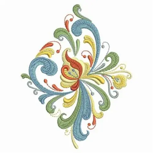Rosemaling Decor Embroidery Design Express Delivery