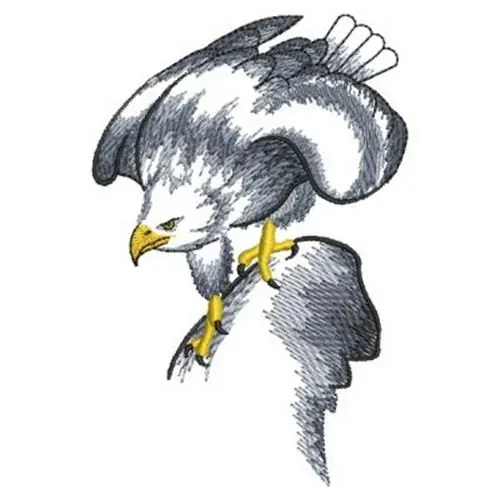 Brush Painted Eagle Embroidery Design Money Back Guarantee