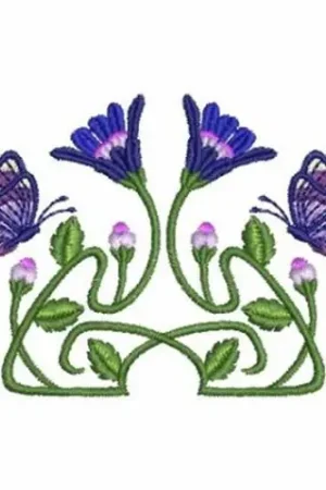 Art Nouveau Flowers Embroidery Design Trusted Brand