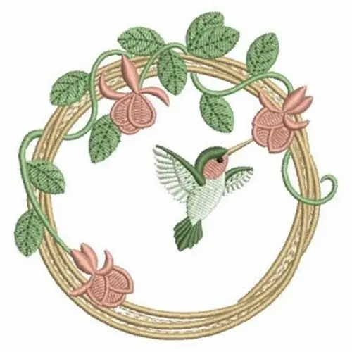 Elegant Hummingbirds Embroidery Design One Day Deal