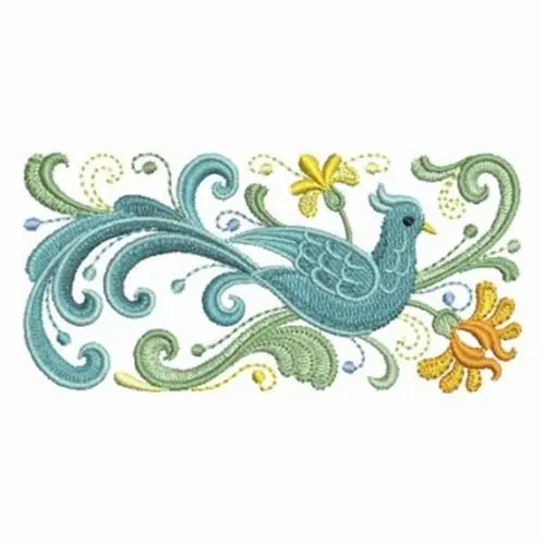 Bargain Rosemaling Birds Embroidery Design