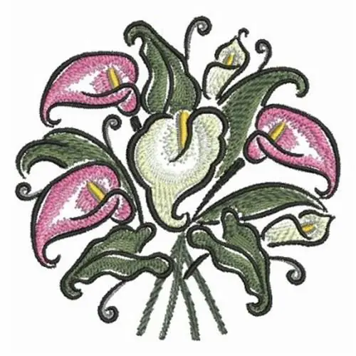 Holiday Sale Calla Lily Bouquet Embroidery Design