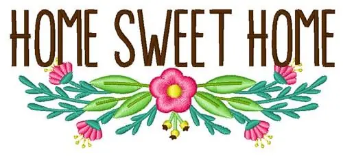 No Minimum Order Home Sweet Home Embroidery Design