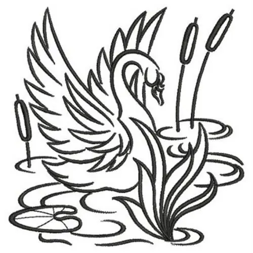 Secure Checkout Swan Outline Embroidery Design
