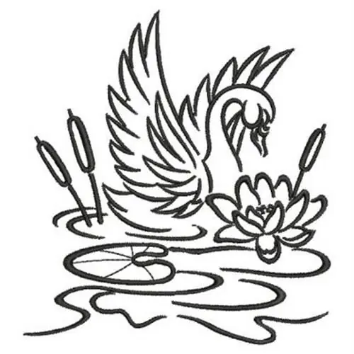 Beautiful Swan Outline Embroidery Design Must Have