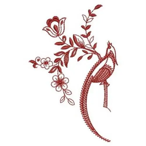 Redwork Birds Embroidery Design Fan Favorite