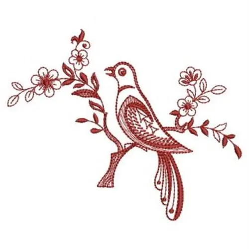 Redwork Birds Embroidery Design Worldwide Shipping