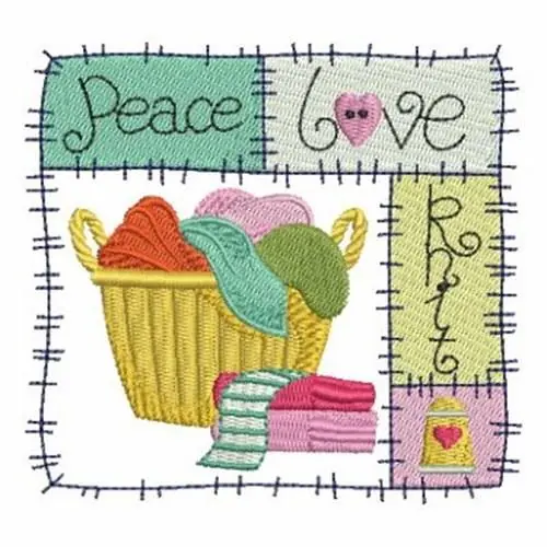 Handmade Peace Love Knit Embroidery Design