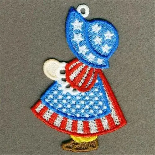 Holiday Sale FSL Patriotic Sunbonnets Embroidery Design