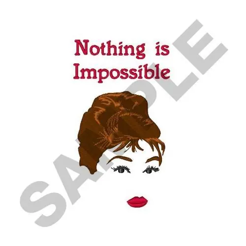Modern Nothing Is Impossible Embroidery Design