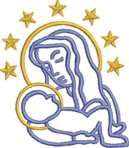 Certified Madonna & Child Embroidery Design