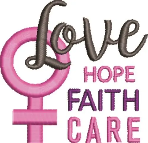 Love Hope Faith Care Embroidery Design Genuine