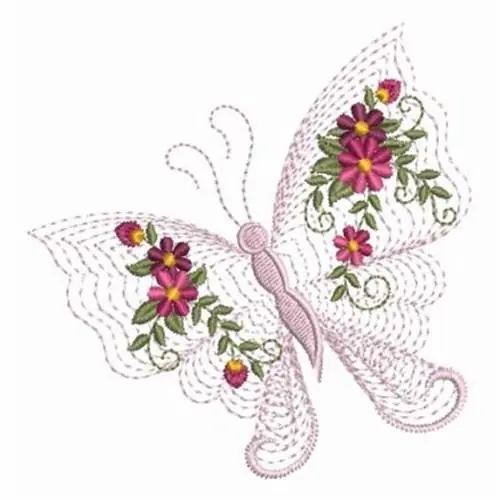 Free Delivery Floating Butterfly Embroidery Design