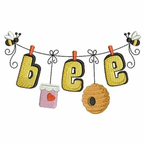 Bee Clothesline Embroidery Design Latest