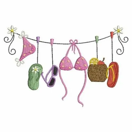 Trending Beach Clothesline Embroidery Design
