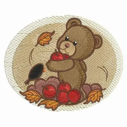 Budget Fall Teddy Embroidery Design