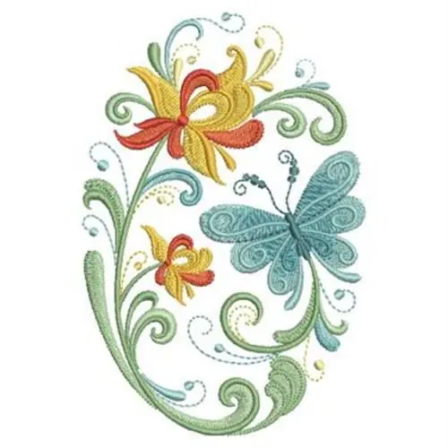 Fancy Butterfly Embroidery Design Luxury