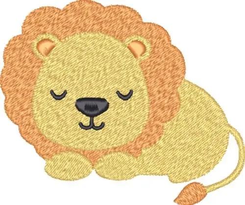 No Minimum Order Sleepy Lion Embroidery Design
