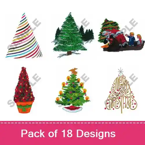 Christmas Plants & Trees Embroidery design pack by Great Notions, Embroidery Packs on EmbroideryDesigns.com Brand New