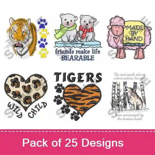 Animals & Wildlife Embroidery design pack by Great Notions, Embroidery Packs on EmbroideryDesigns.com Markdown