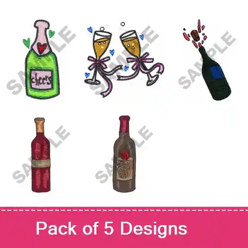 Low Price Bottled Drinks Embroidery design pack by Great Notions, Embroidery Packs on EmbroideryDesigns.com