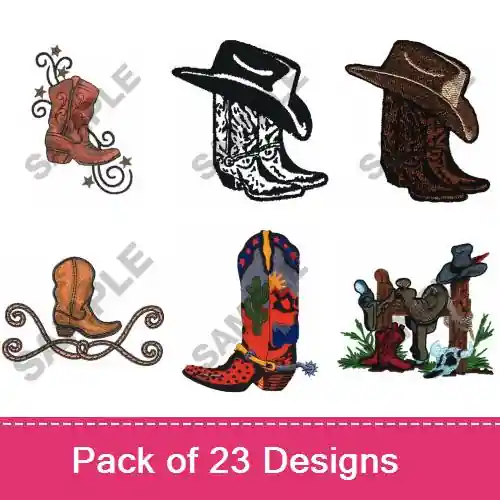 Get Yours Kick Up Your Boots! Embroidery design pack by Great Notions, Embroidery Packs on EmbroideryDesigns.com