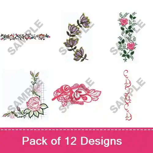 Brand New Vintage Floral Borders Embroidery design pack by Great Notions, Embroidery Packs on EmbroideryDesigns.com