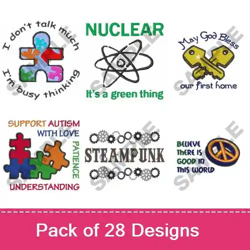 Enjoy The Captions Embroidery design pack by Great Notions, Embroidery Packs on EmbroideryDesigns.com Free Shipping
