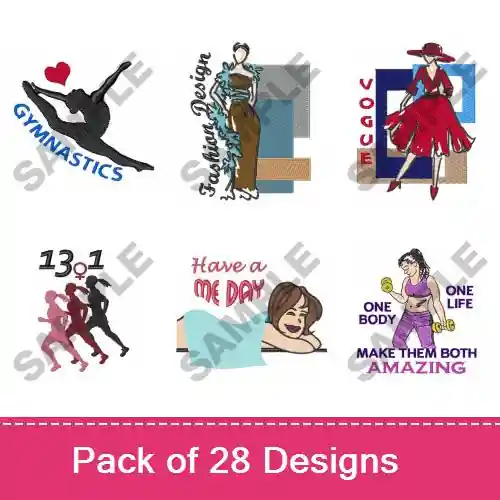 All About Females Embroidery design pack by Great Notions, Embroidery Packs on EmbroideryDesigns.com Time-Limited