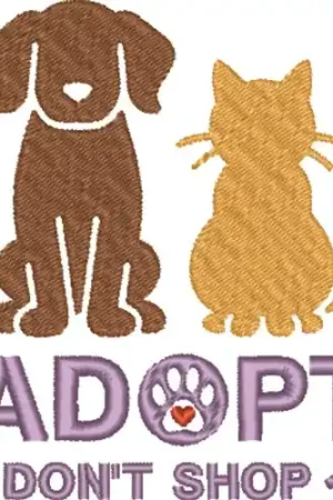 Adopt Don't Shop Embroidery Design Editor’s Pick