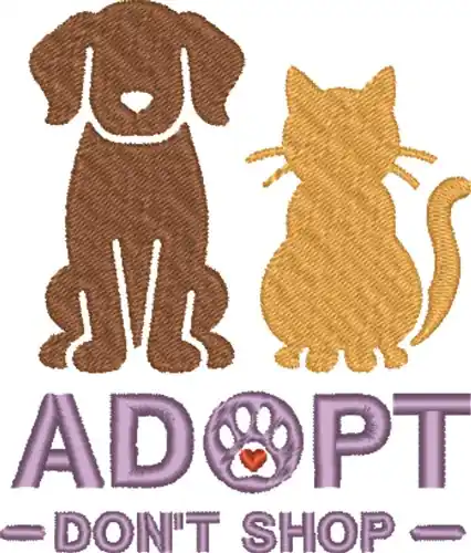 Adopt Don't Shop Embroidery Design Editor’s Pick