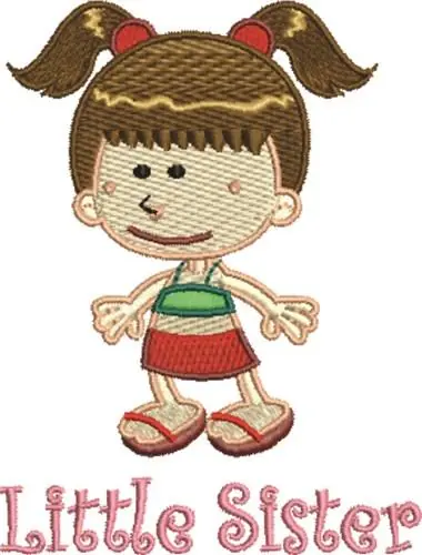 Fresh Stock Little Sister Embroidery Design