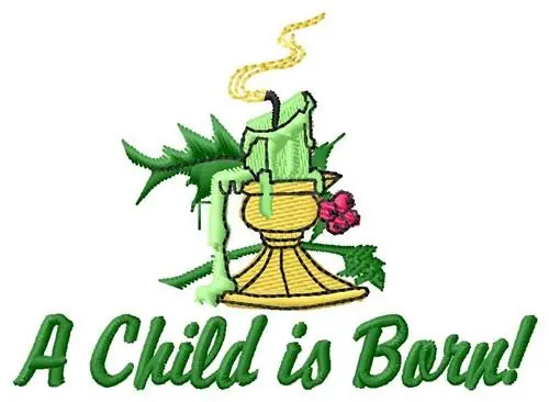 Save Now Child Is Born Embroidery Design