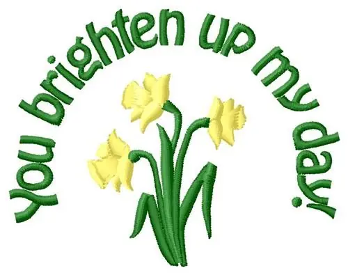 Professional Grade Brighten My Day Embroidery Design