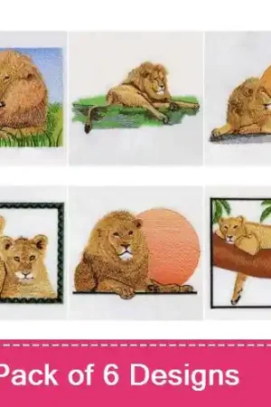 Worldwide Shipping African Lion Embroidery design pack by Ace Points, Embroidery Packs on EmbroideryDesigns.com