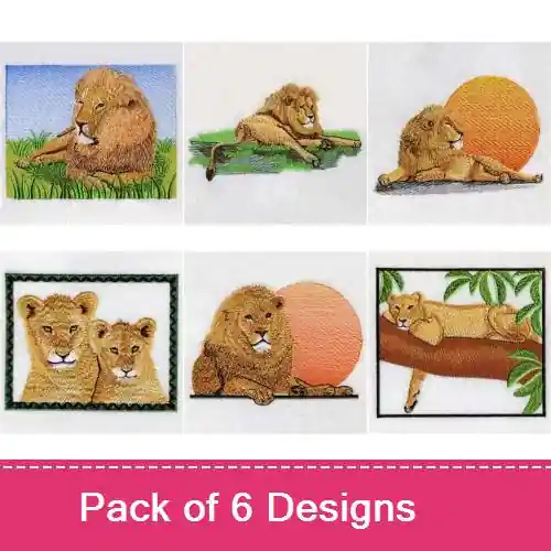 Worldwide Shipping African Lion Embroidery design pack by Ace Points, Embroidery Packs on EmbroideryDesigns.com