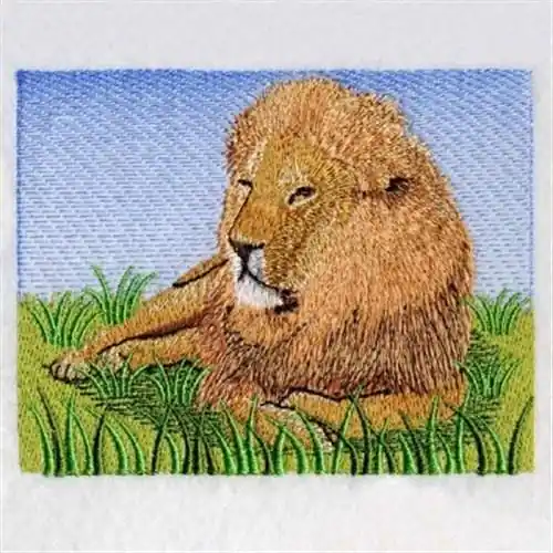 Genuine African Lion Embroidery Design