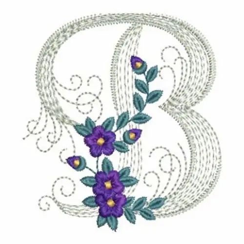 Rippled Alphabet B Embroidery Design Deal