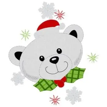 Christmas Polar Bear Embroidery Design High Quality