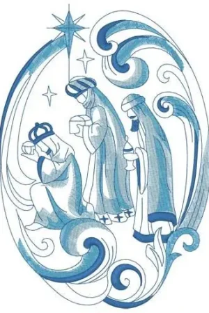 3 Wise Men Embroidery Design Crafted