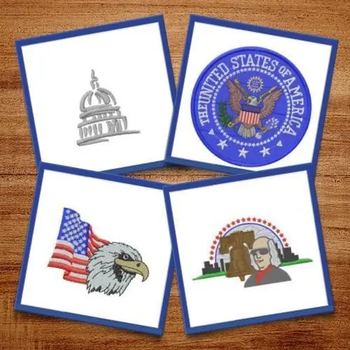 Warranty Included Patriotic America Embroidery design pack by Datastitch, Embroidery Packs on EmbroideryDesigns.com