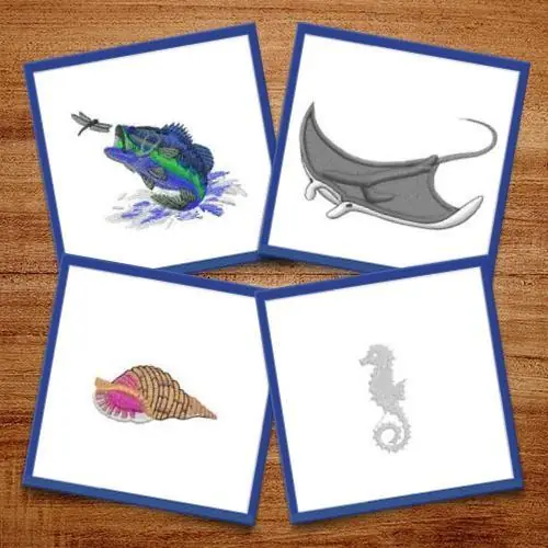 Aquatic animals Embroidery design pack by Datastitch, Embroidery Packs on EmbroideryDesigns.com Reduced Price