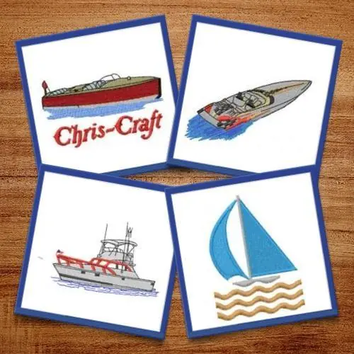 Boats Embroidery design pack by Datastitch, Embroidery Packs on EmbroideryDesigns.com Factory Price