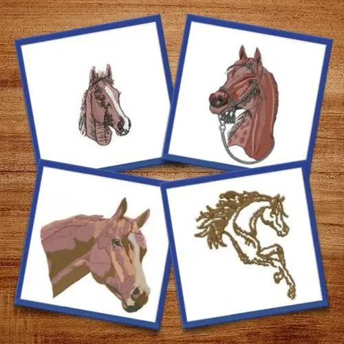 Fan Favorite Horse Heads Embroidery design pack by Datastitch, Embroidery Packs on EmbroideryDesigns.com
