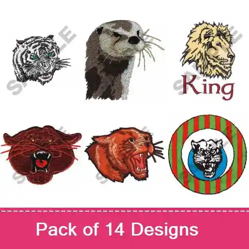 Wildlife Animal Heads Embroidery design pack by Great Notions, Embroidery Packs on EmbroideryDesigns.com Place Order