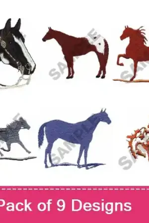 100 Horse Lover Embroidery design pack by Great Notions, Embroidery Packs on EmbroideryDesigns.com Super Sale