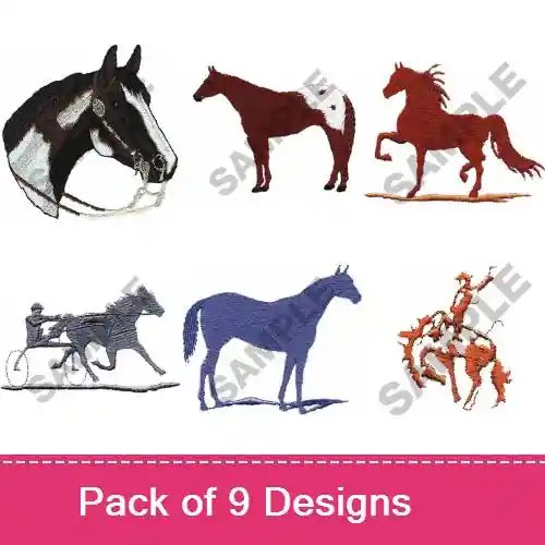 100 Horse Lover Embroidery design pack by Great Notions, Embroidery Packs on EmbroideryDesigns.com Super Sale